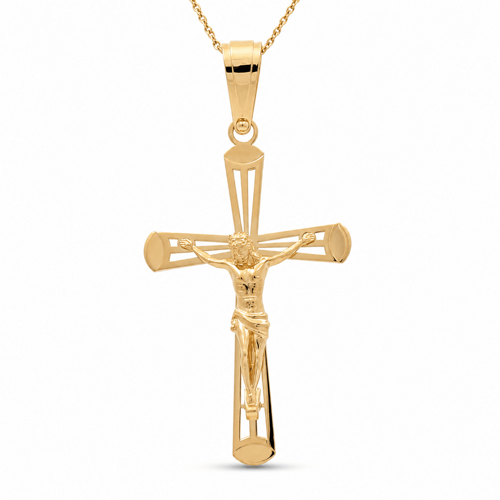 14K Yellow Gold Crucifix Pendant - Miral Jewelry