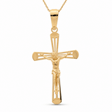 14K Yellow Gold Crucifix Pendant - Miral Jewelry