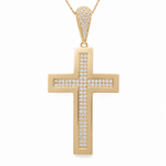 14K Yellow Gold Crucifix Pendant - Miral Jewelry