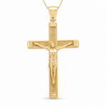 14K Yellow Gold Crucifix Pendant - Miral Jewelry