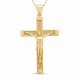 14K Yellow Gold Crucifix Pendant - Miral Jewelry