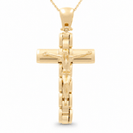 14K Yellow Gold Crucifix Pendant - Miral Jewelry