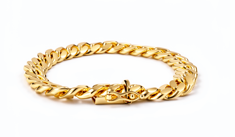 14K YELLOW GOLD CUBAN LINK BRACELET - Miral Jewelry