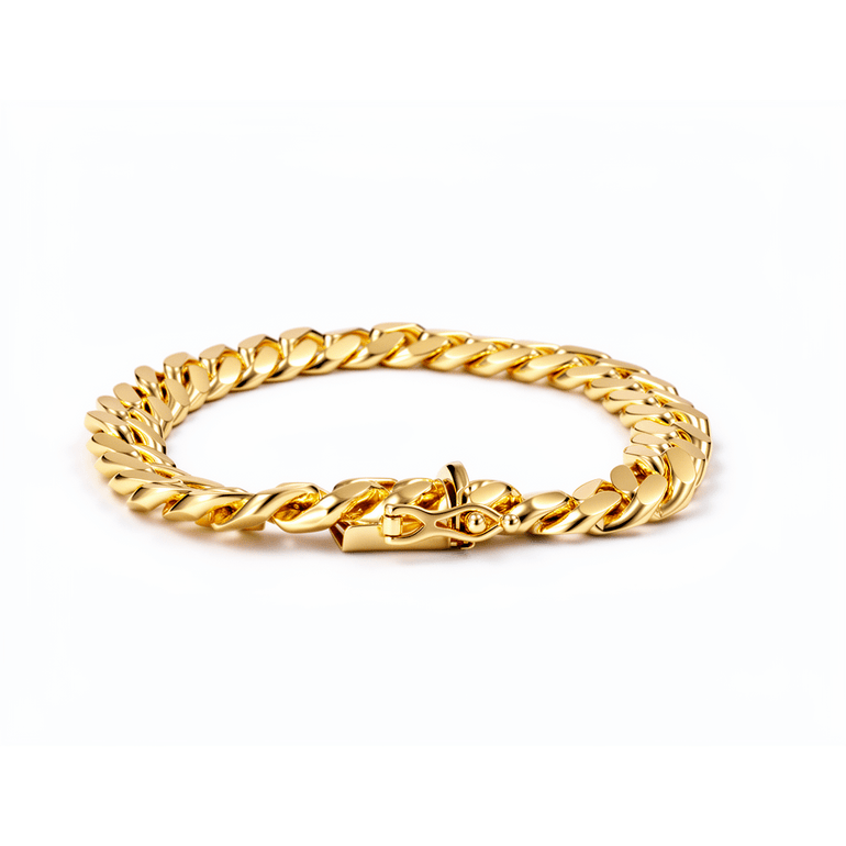 14K Yellow Gold Men's Heavy Cuban Link Bracelet 8in, 47.2 g – view 2