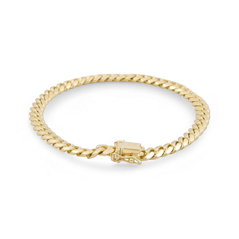 14K Yellow Gold Cuban Link Bracelet - Miral Jewelry