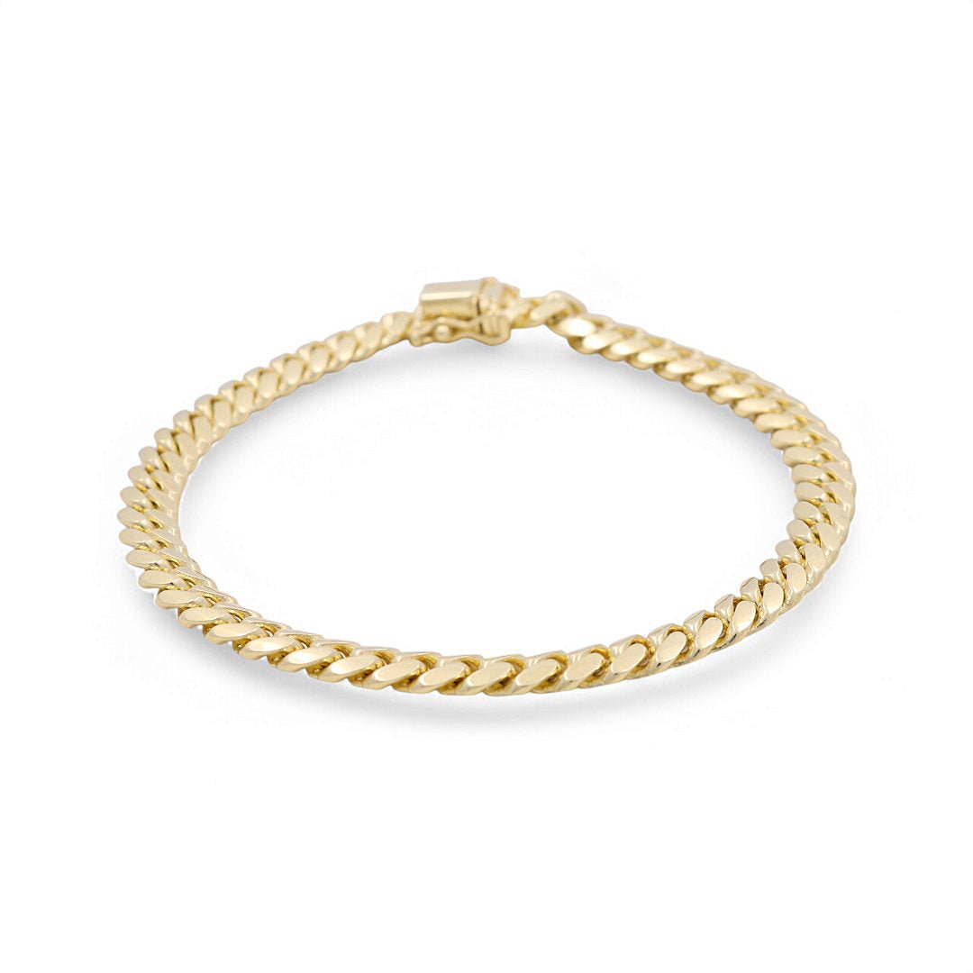 14K Yellow Gold Cuban Link Bracelet - Miral Jewelry