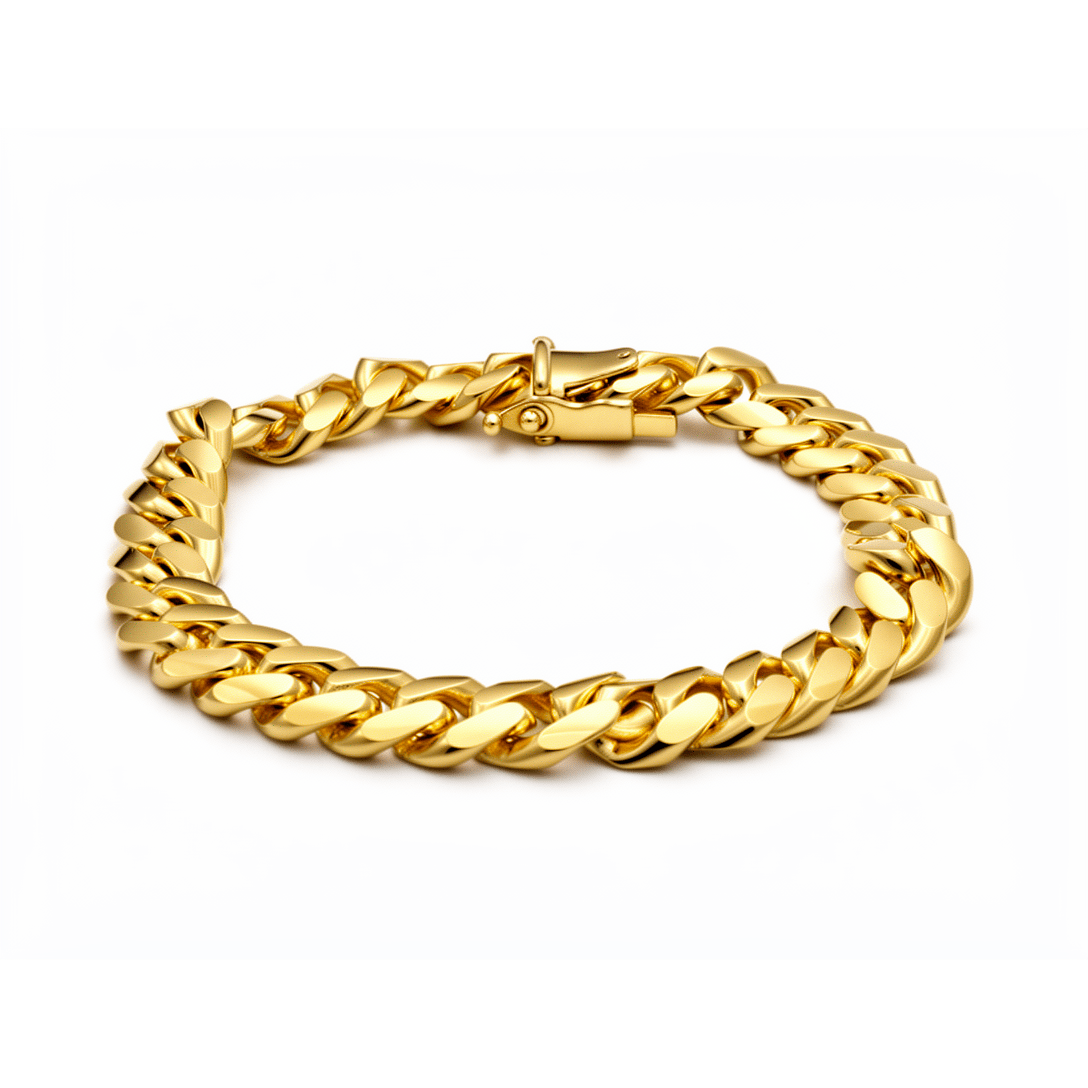 14K Yellow Gold Men's Heavy Cuban Link Bracelet 8in, 47.2 g