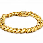 14K YELLOW GOLD CUBAN LINK BRACELET - Miral Jewelry