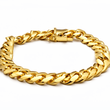14K YELLOW GOLD CUBAN LINK BRACELET - Miral Jewelry