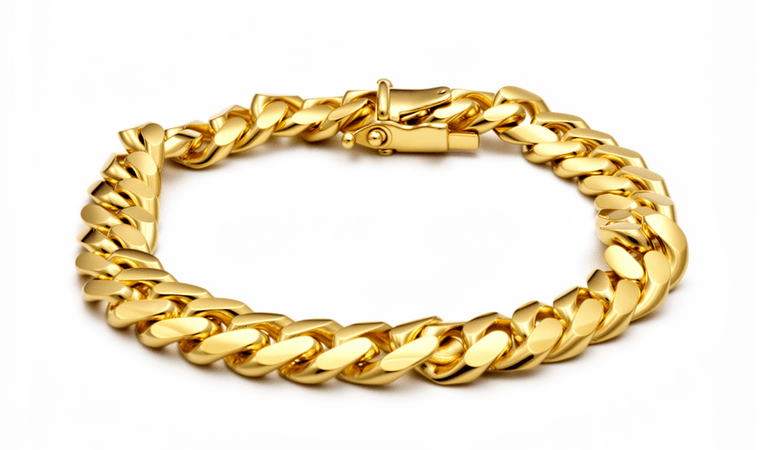14K YELLOW GOLD CUBAN LINK BRACELET - Miral Jewelry