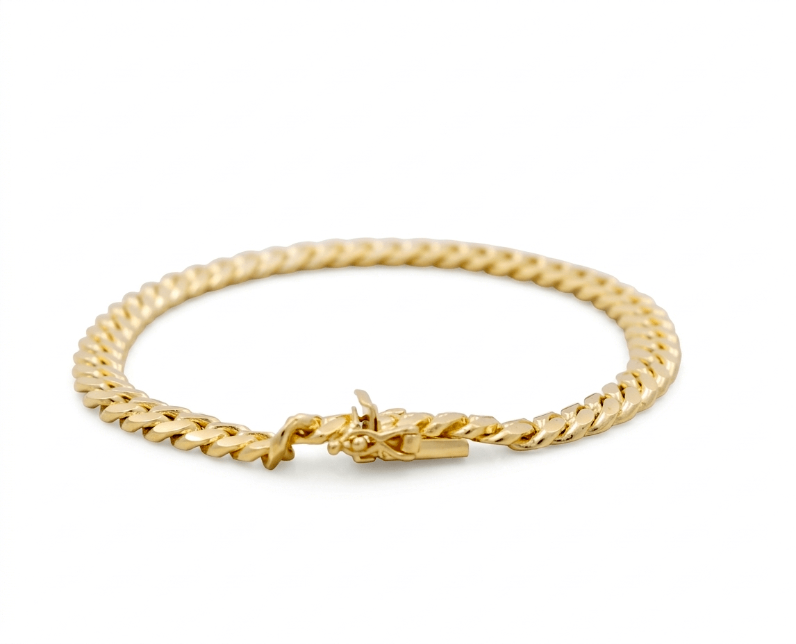 14K YELLOW GOLD CUBAN LINK BRACELET - Miral Jewelry