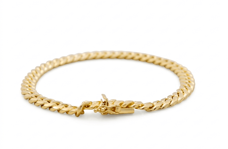 14K YELLOW GOLD CUBAN LINK BRACELET - Miral Jewelry