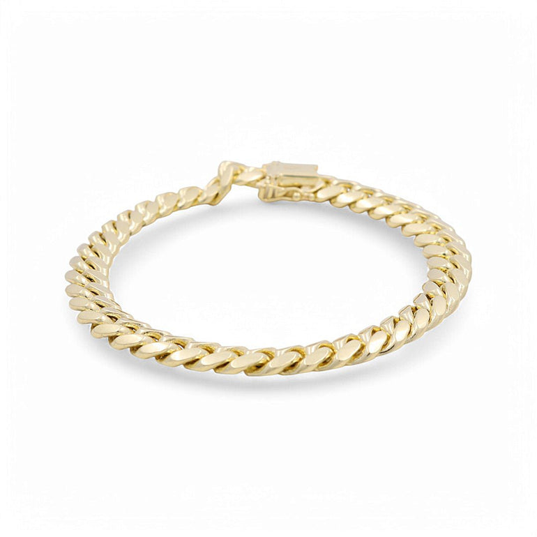 14K YELLOW GOLD CUBAN LINK BRACELET - Miral Jewelry