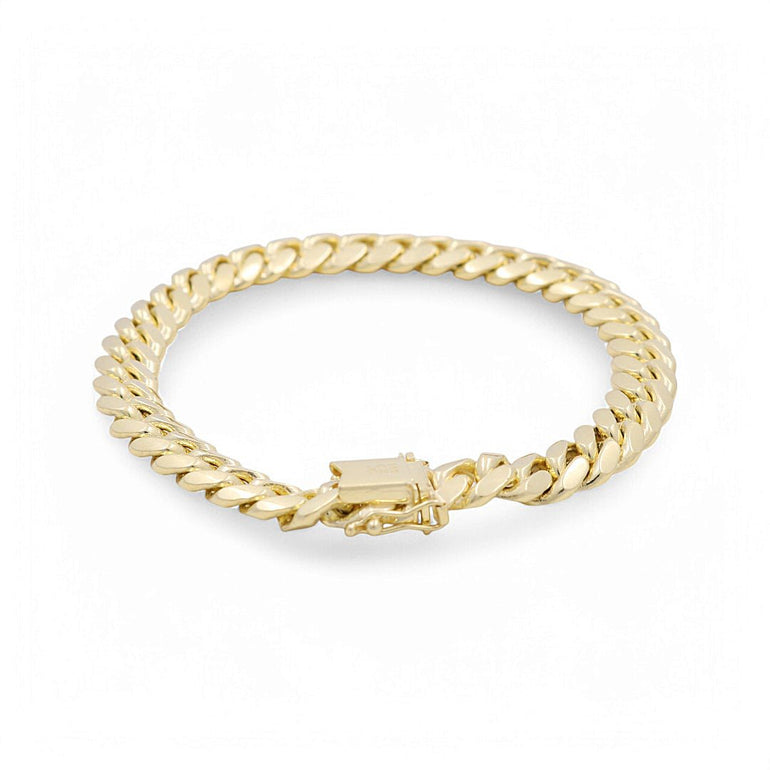14K YELLOW GOLD CUBAN LINK BRACELET - Miral Jewelry