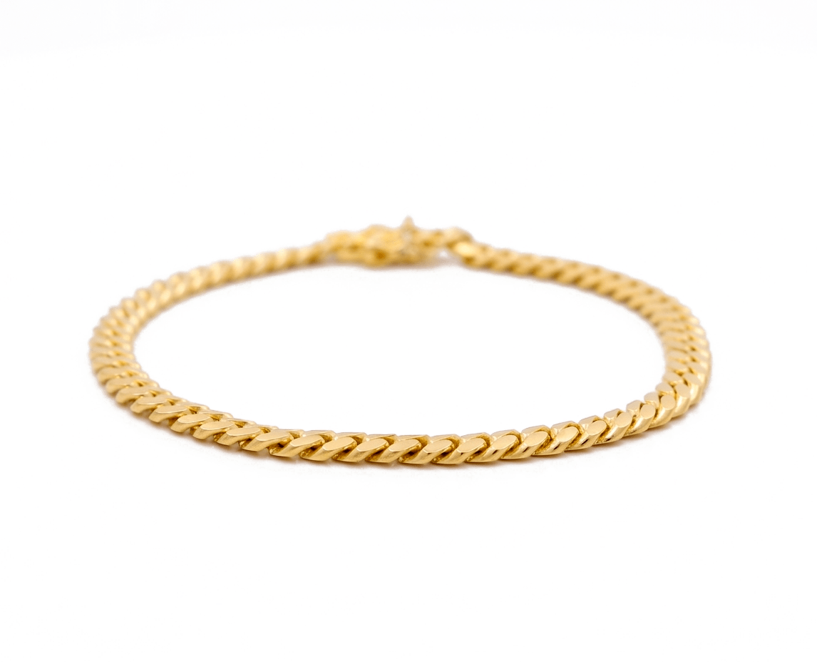 14K Yellow Gold Cuban Link Bracelet Men's - Miral Jewelry