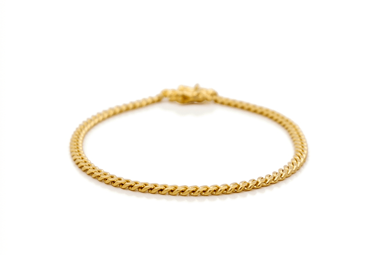 14K Yellow Gold Cuban Link Bracelet Women's - Miral Jewelry