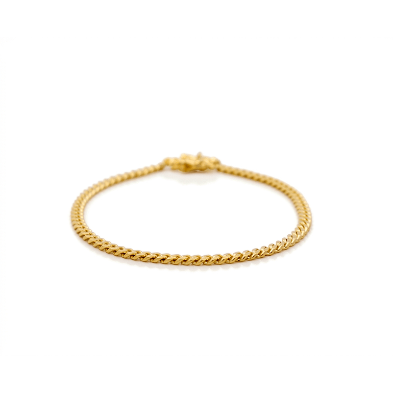 14K Yellow Gold Women's Cuban Link Bracelet 3mm, 7in, 5.6 g