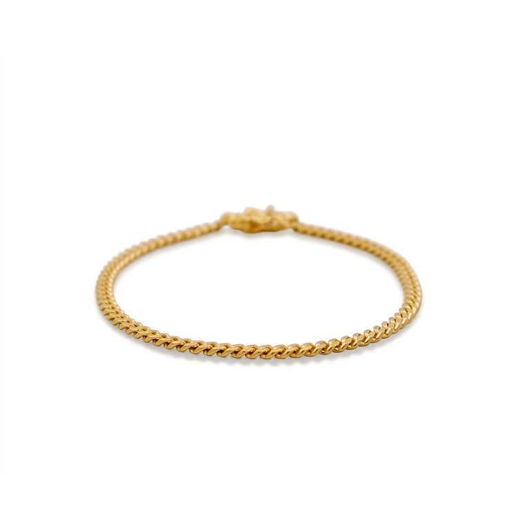14K Yellow Gold Women's Cuban Link Bracelet 4mm, 11 g