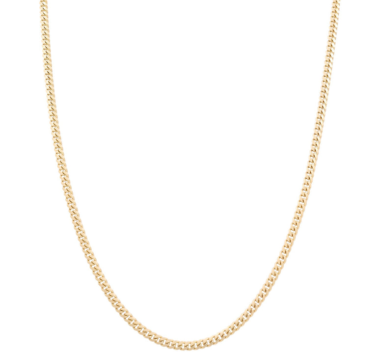 14K Yellow Gold Cuban Link Chain 24" - Miral Jewelry