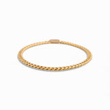 14K Yellow Gold Cuban Link Cz Clasp Women's Bracelet - Miral Jewelry