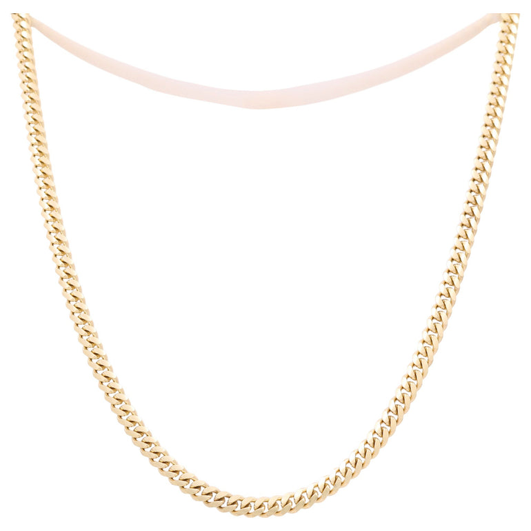 14K Yellow Gold Cuban Link Men's Chain 24" - Miral Jewelry
