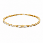 14K Yellow Gold Cubic Zirconia Tennis Bracelet – 2.2mm, 7.5" - Miral Jewelry