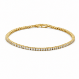 14K Yellow Gold Cubic Zirconia Tennis Bracelet – 2.2mm, 7.5" - Miral Jewelry
