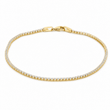 14K Yellow Gold Cubic Zirconia Tennis Bracelet 7.5in