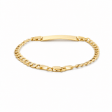 14K Yellow Gold Curb Baby Id Bracelet - Miral Jewelry