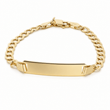 14K Yellow Gold Curb Baby Id Bracelet - Miral Jewelry