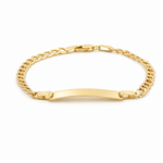 14K Yellow Gold Curb Baby Id Bracelet - Miral Jewelry