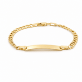 14K Yellow Gold Curb Baby Id Bracelet - Miral Jewelry
