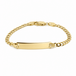 14K Yellow Gold Curb Baby Id Bracelet - Miral Jewelry