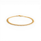14K Yellow Gold Curb Bracelet - Miral Jewelry