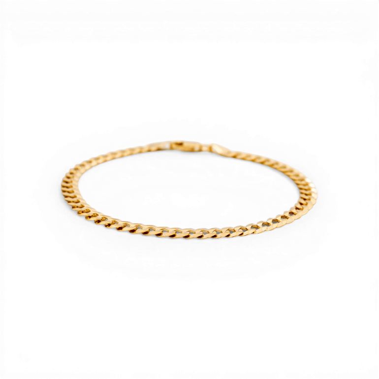 14K Yellow Gold Curb Bracelet - Miral Jewelry