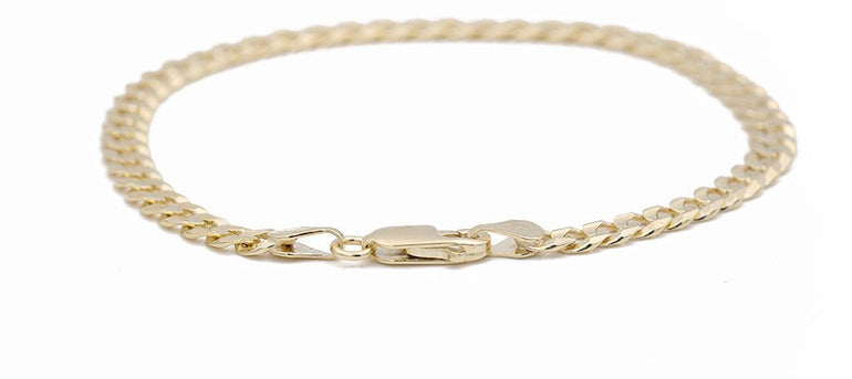 14K Yellow Gold Curb Bracelet - Miral Jewelry