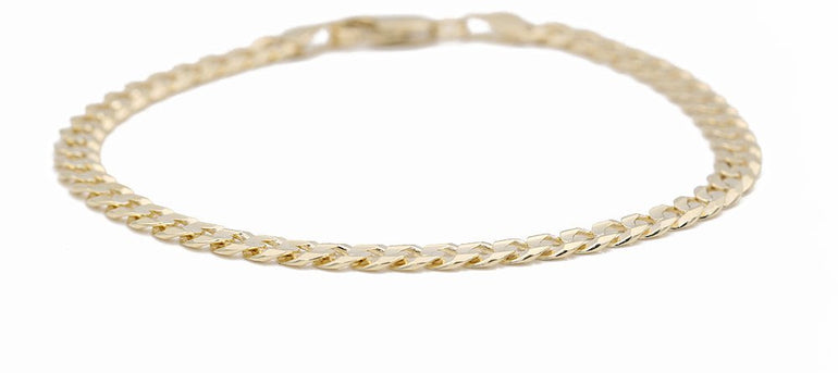 14K Yellow Gold Curb Bracelet - Miral Jewelry