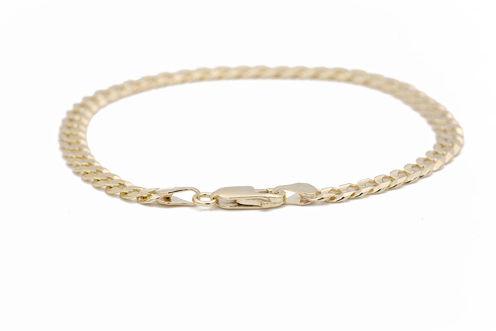14K Yellow Gold Curb Bracelet - Miral Jewelry