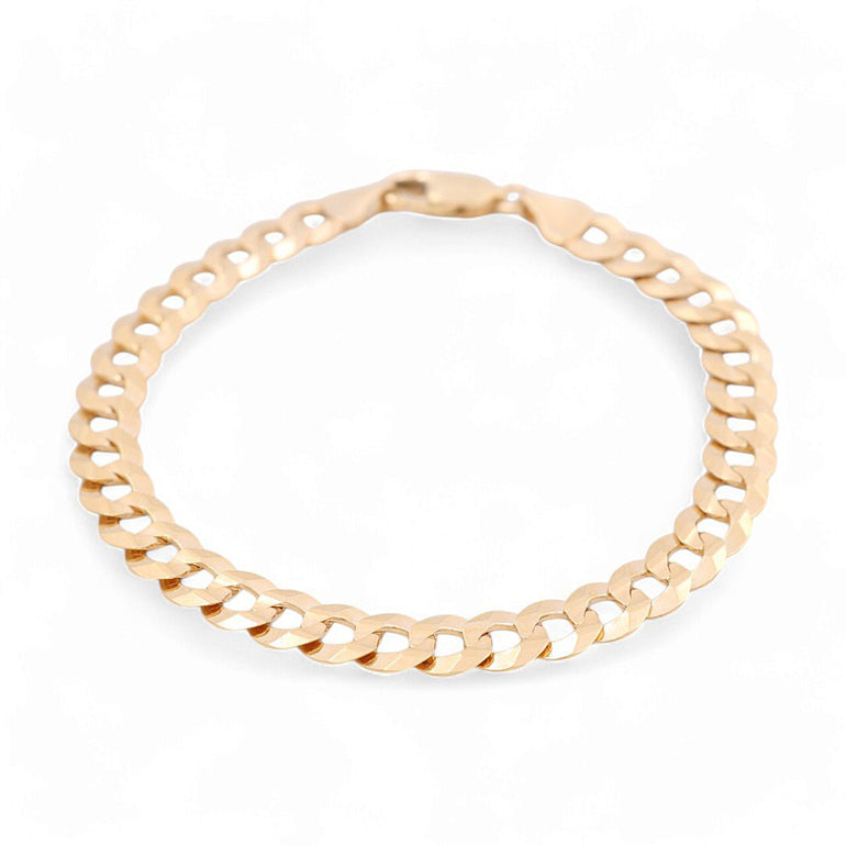 14K Yellow Gold Curb Bracelet - Miral Jewelry