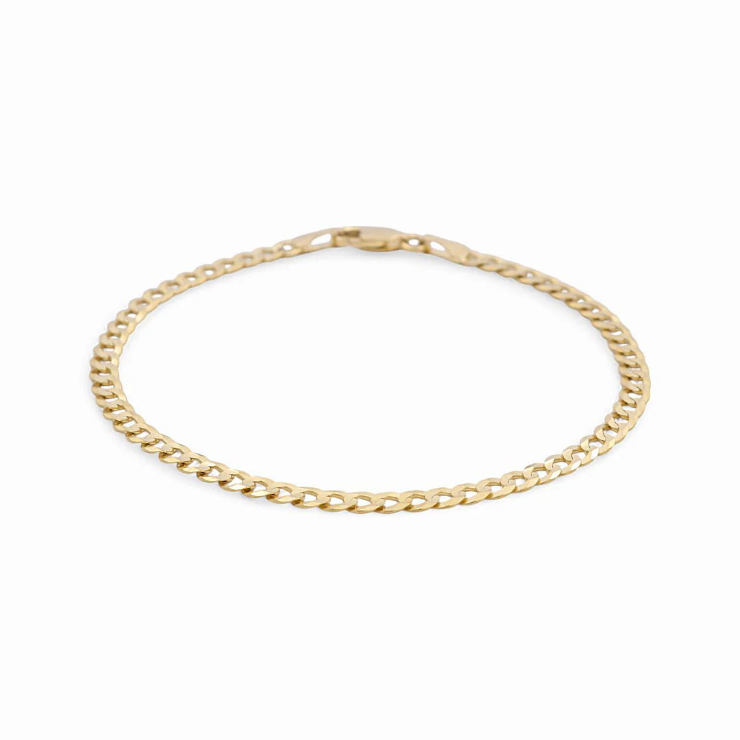 14K Yellow Gold Curb Bracelet Women's - Miral Jewelry
