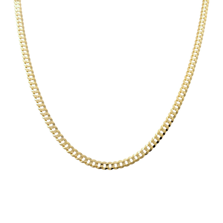 14K Yellow Gold Curb Chain 20" - Miral Jewelry