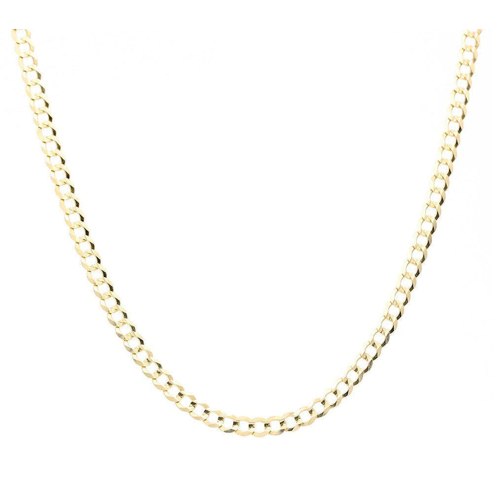14K Yellow Gold Curb Chain 4mm, 24in, 10.3 g