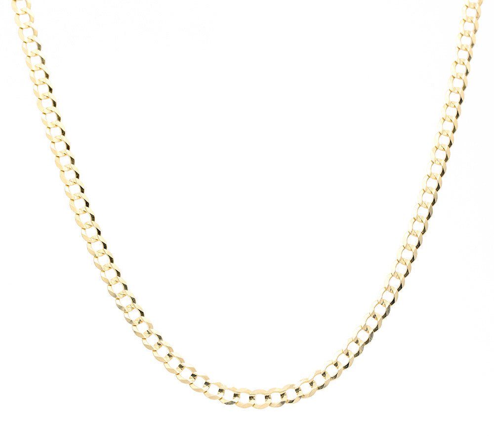 14K Yellow Gold Curb Chain 24" - Miral Jewelry