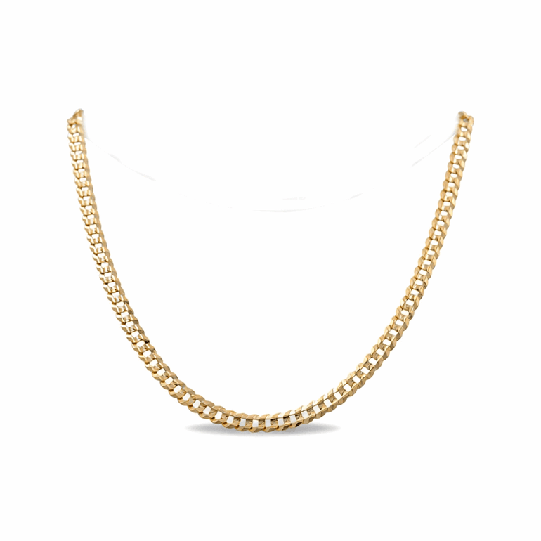 14K Yellow Gold Curb Chain 24" - Miral Jewelry
