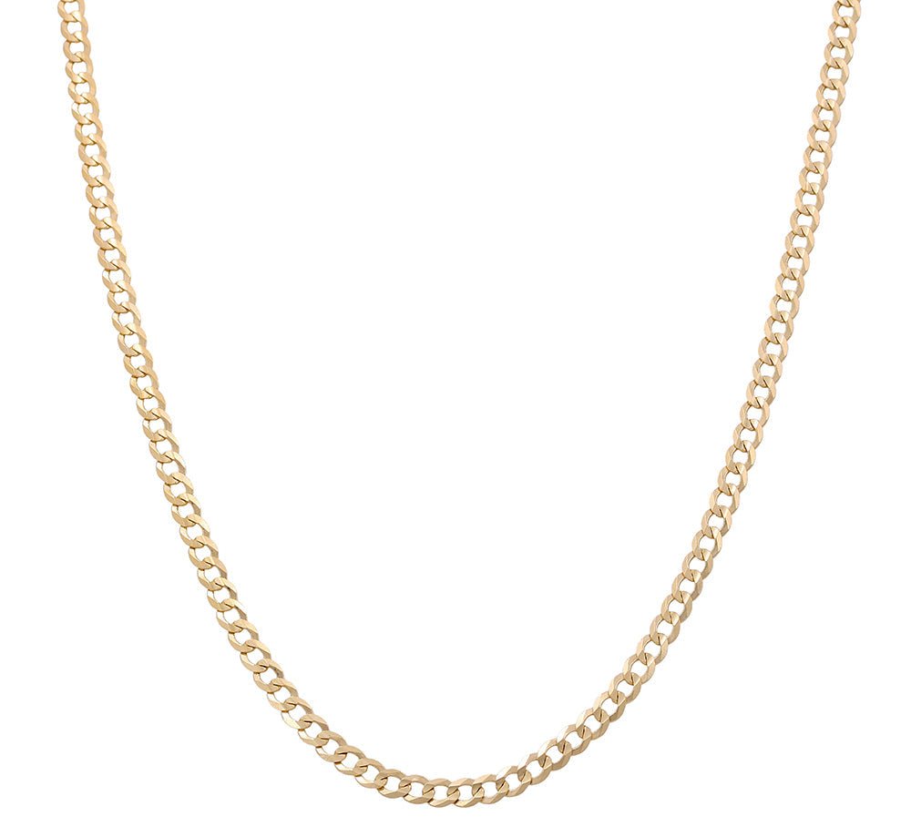 14K Yellow Gold Curb Chain 24" - Miral Jewelry