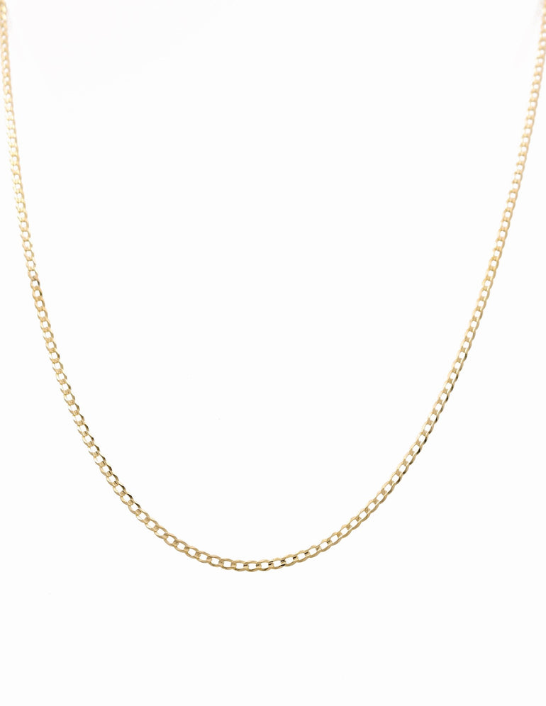 14K Yellow Gold Curb Chain 24" with 10K Jesus Pendant - Miral Jewelry