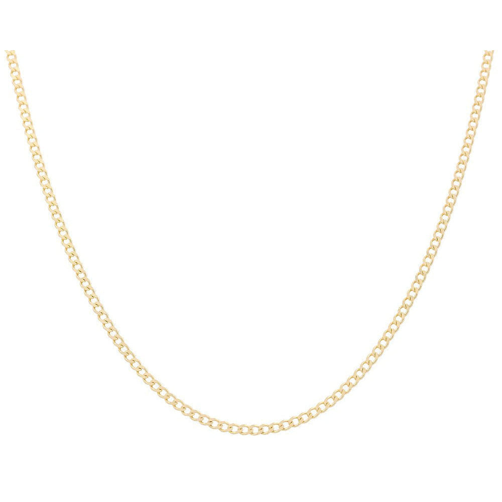 14K Yellow Gold Curb Chain 3mm, 18in, 5.3 g
