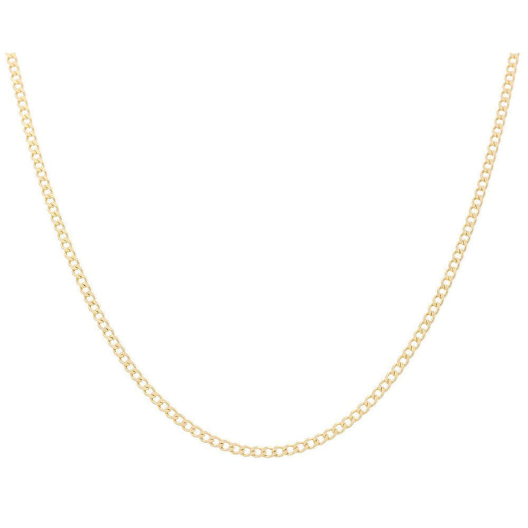 14K Yellow Gold Curb Chain 3mm, 18in, 5.3 g