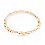 14K Yellow Gold Curb Men's Bracelet - Miral Jewelry