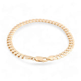 14K Yellow Gold Curb Men's Bracelet - Miral Jewelry